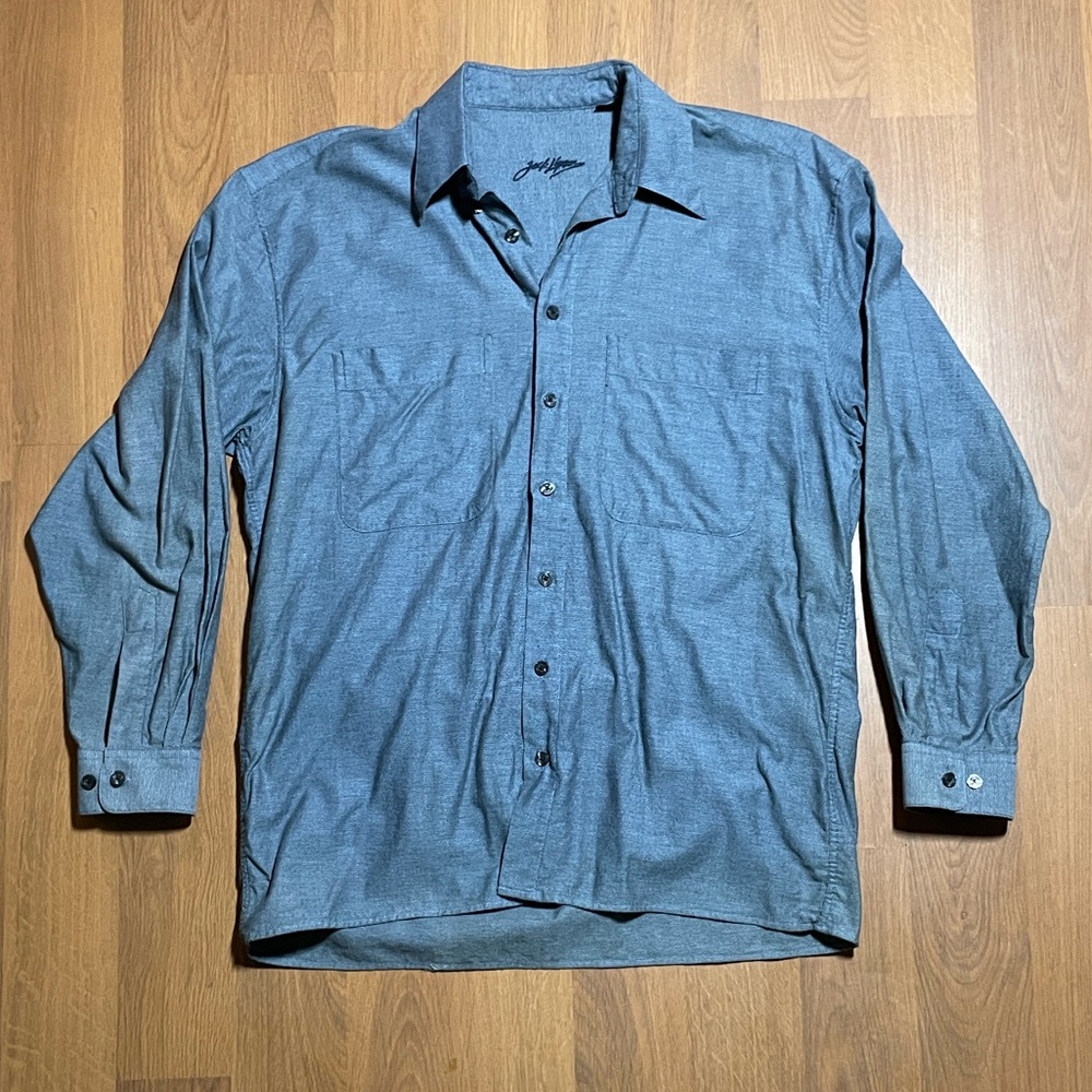 Jack Lipson Gray Button-Up Shirt Men’s Size Large Classic Casual